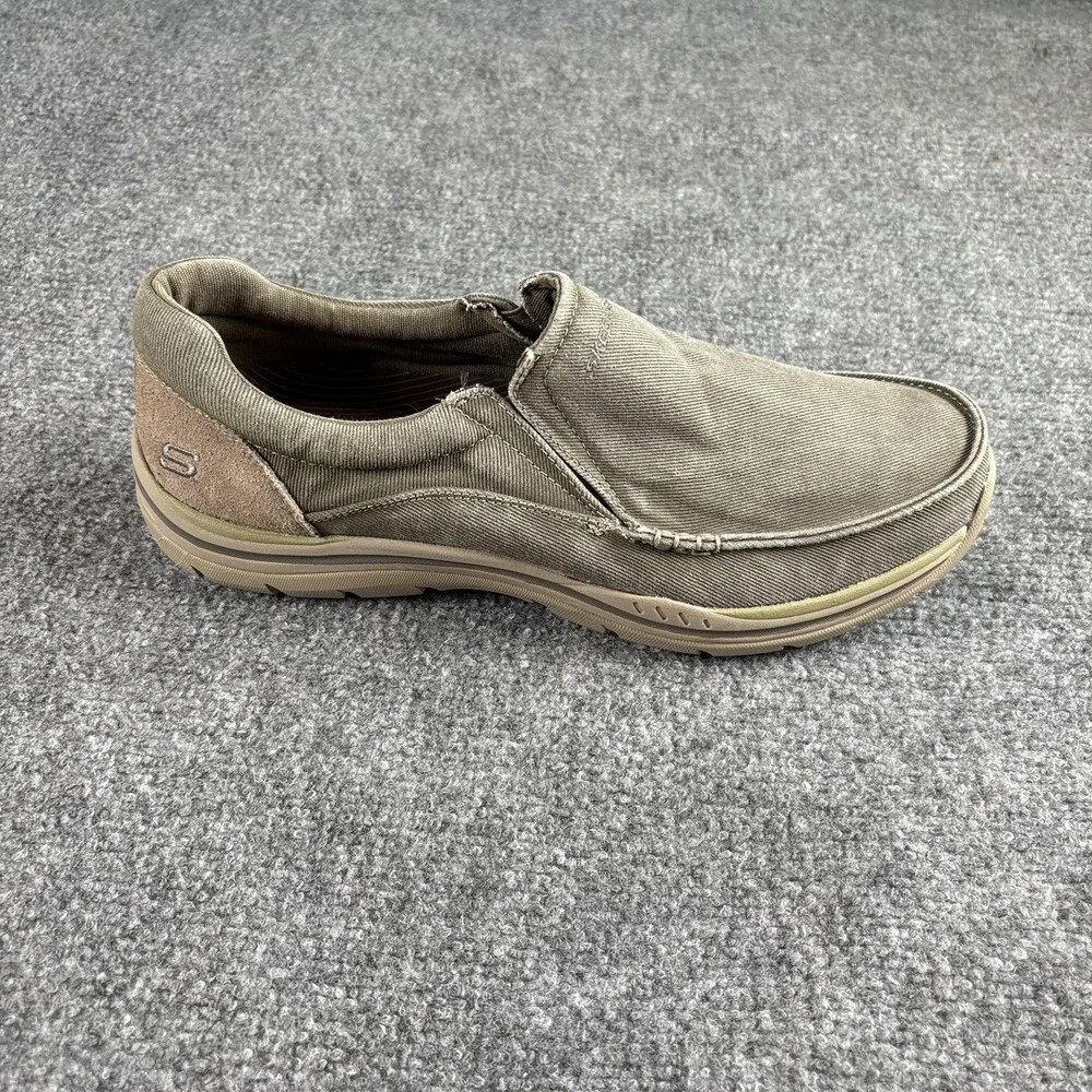 Skechers Loafers Men's 12 Gray Expected Avillo Relaxed Fit Memory Foam Canvas
